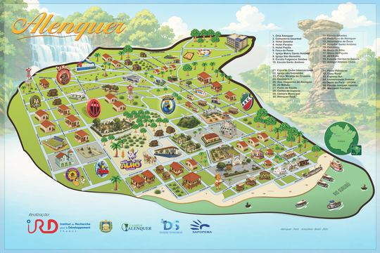 A UFOPA Campus Alenquer realizou a entrega oficial do mapa colaborativo **"Mapas que Contam Histórias: Saberes, Territórios e Vivências em Alenquer/PA"**, resultado do Projeto Integrador desenvolvido pelos acadêmicos do curso de Administração na disciplina Seminários Integradores II. A iniciativa promoveu a integração entre ensino, pesquisa e extensão, valorizando os saberes locais e fortalecendo a relação entre universidade e comunidade. O projeto contou com apoio da SAPOPEMA e do IRD, reafirmando o compromisso da UFOPA com a formação acadêmica conectada às demandas e potencialidades dos territórios amazônicos.